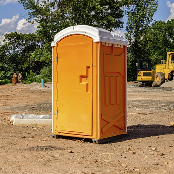 how often are the portable restrooms cleaned and serviced during a rental period in Roxand